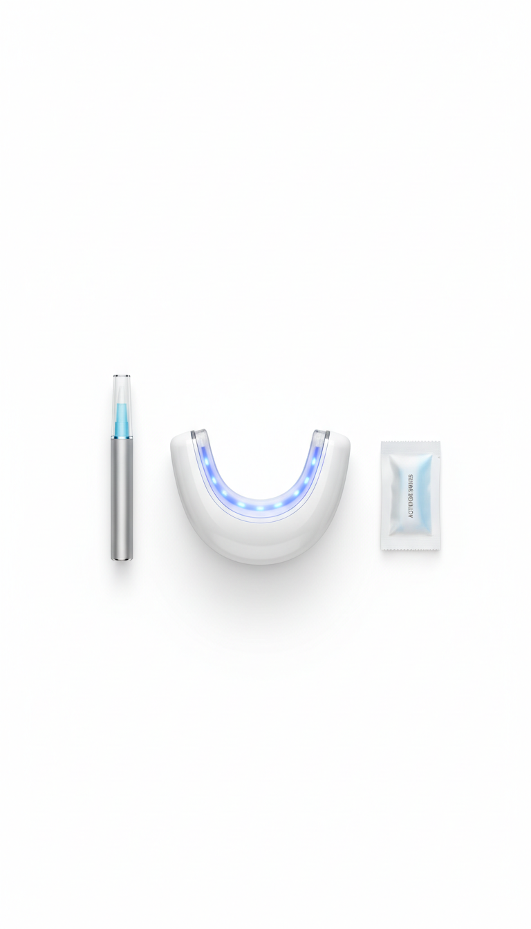 Portable single-use whitening kit